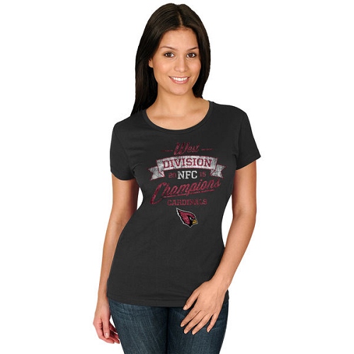 NFL Women's Arizona Cardinals Majestic Black 2015 NFC West Division Champions T-Shirt